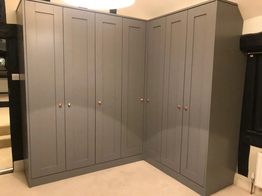 hinged wardrobe large grey